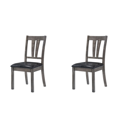 Nathan - Fan Back Chair With PU Seat (Set of 2) - Gray Oak - Stylish Home Furniture