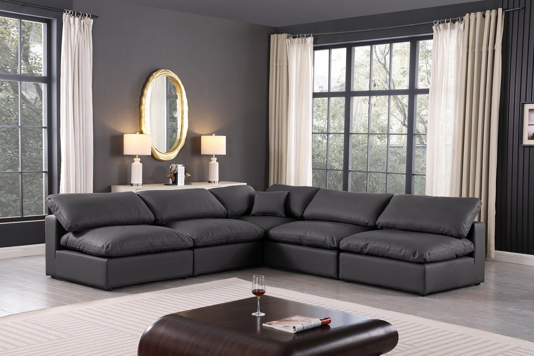 Comfy - 5 Piece Faux Leather Modular Corner Armless Sectional - Stylish Home Furniture