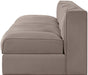 Rummi - Velvet Performance Fabric Upholstered 3 Piece Modular Armless Sofa - Stylish Home Furniture