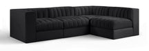 Rummi - Velvet Performance Fabric Upholstered 4 Piece Modular Sectional - Stylish Home Furniture