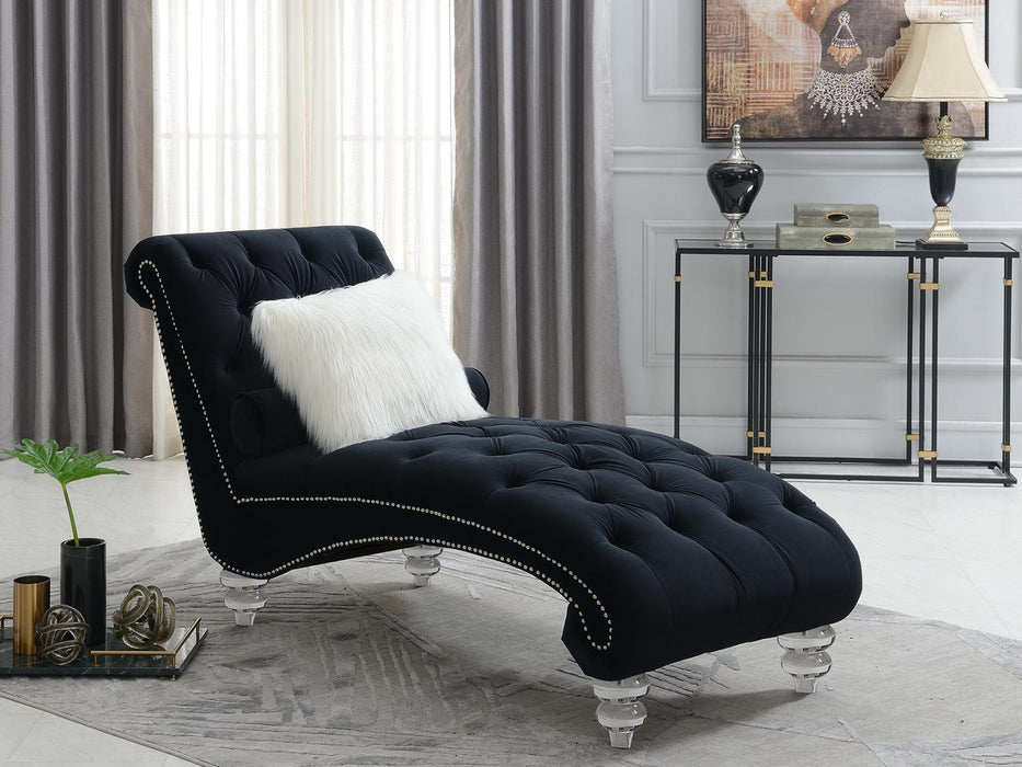 U217-CH - Chaise With Acrylic Legs - Black