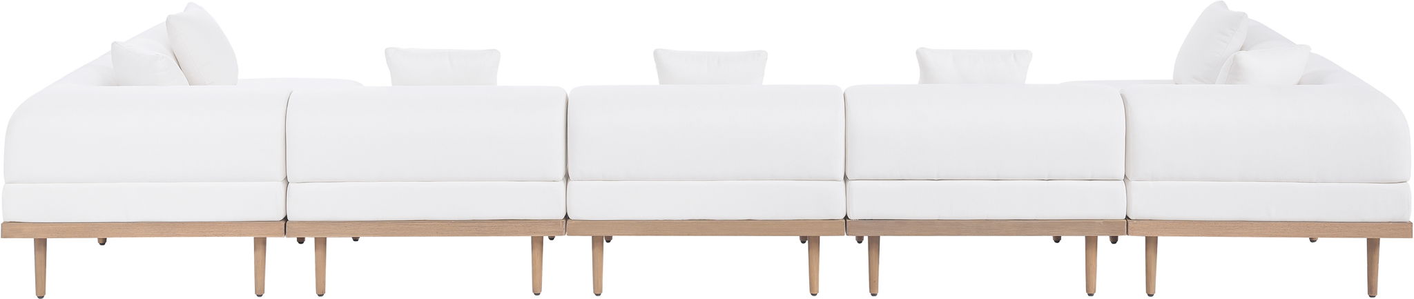 Laguna - 7 Piece Resilient Water Resistant Fabric 142" Upholstered Outdoor Patio Modular Sectional