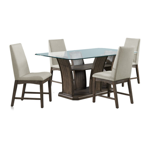 Dapper - 5 Piece Rectangular Standard Height Dining Set Table & Four Chairs - Walnut - Stylish Home Furniture