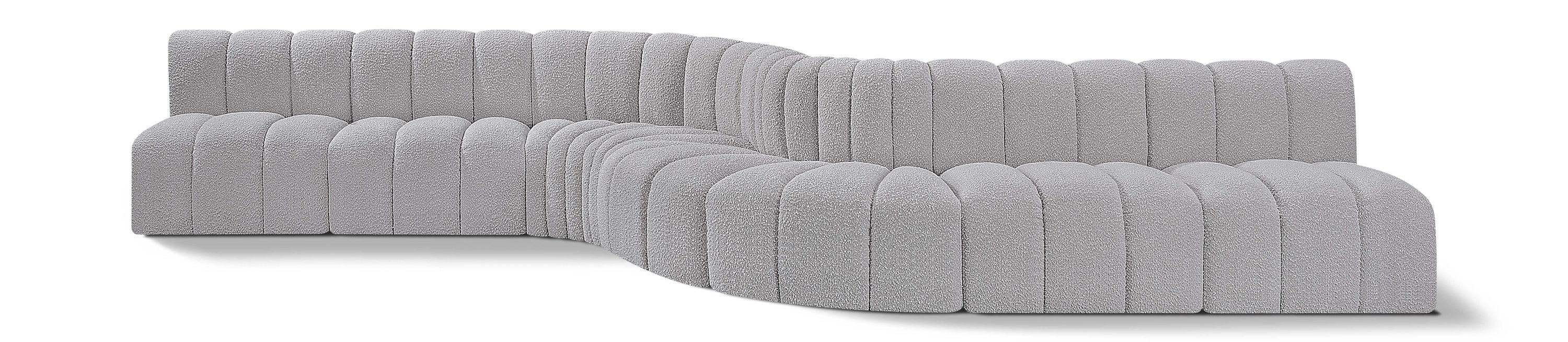 Arc - Boucle Fabric 8 Piece Curved Modular Sofa