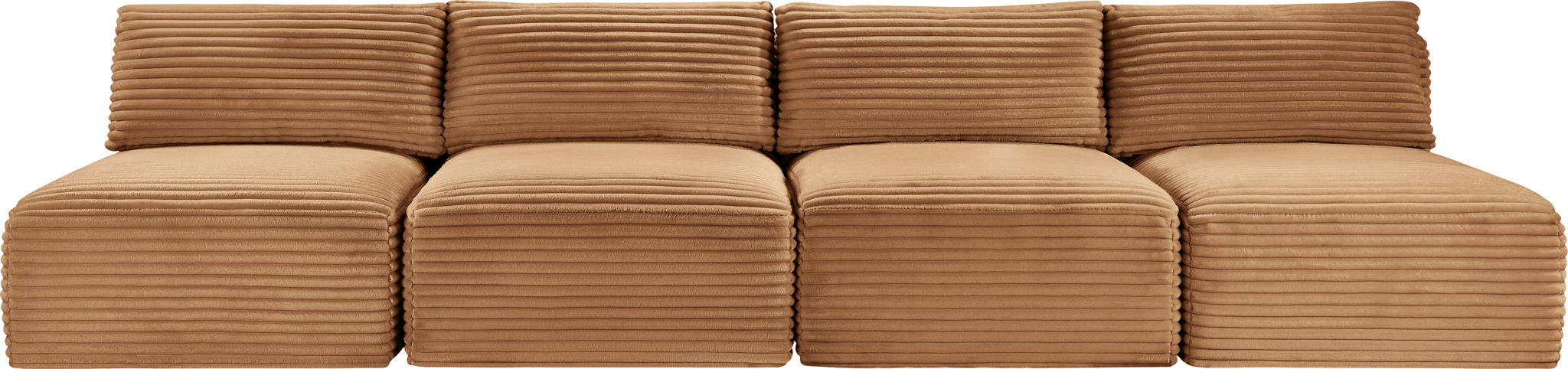 Shaggy - Fabric 4 Seat Modular Armless Sofa