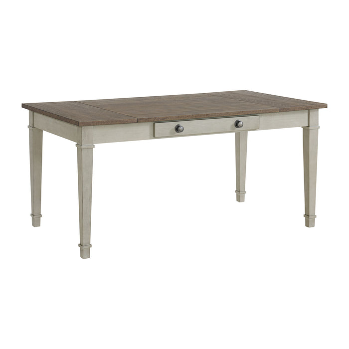 Farmington - Rectangular Dining Table - Medium Brown And Washed Stone - Stylish Home Furniture