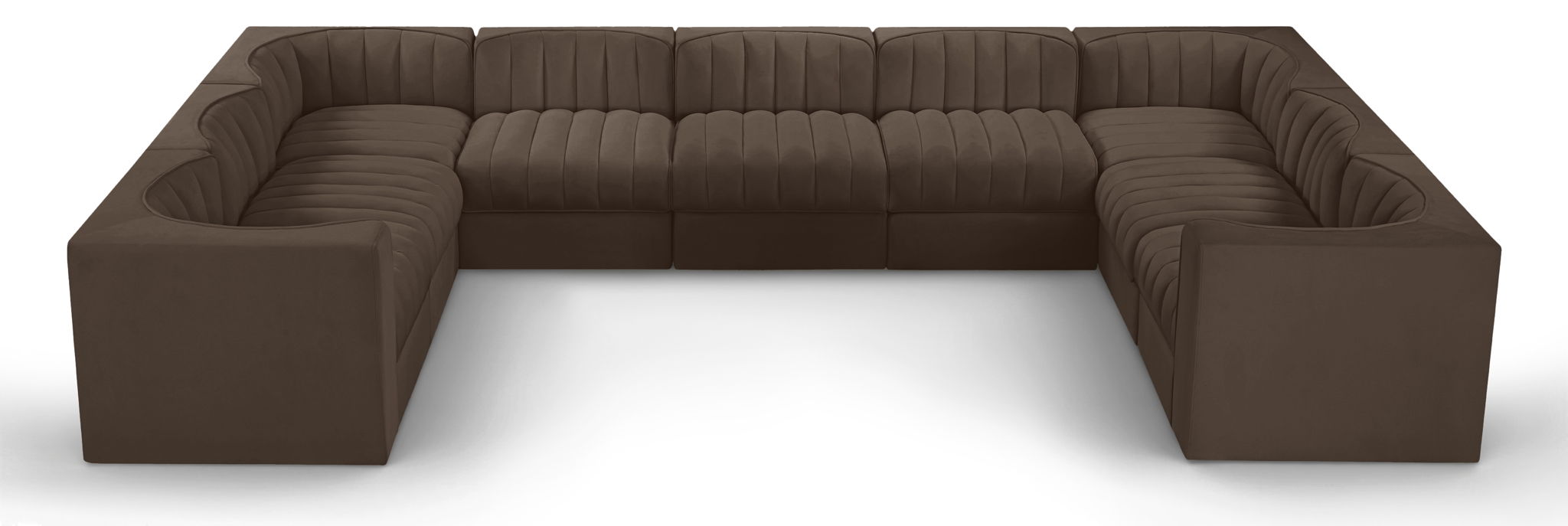 Rummi - Velvet Performance Fabric Upholstered 9 Piece Modular Sectional - Stylish Home Furniture