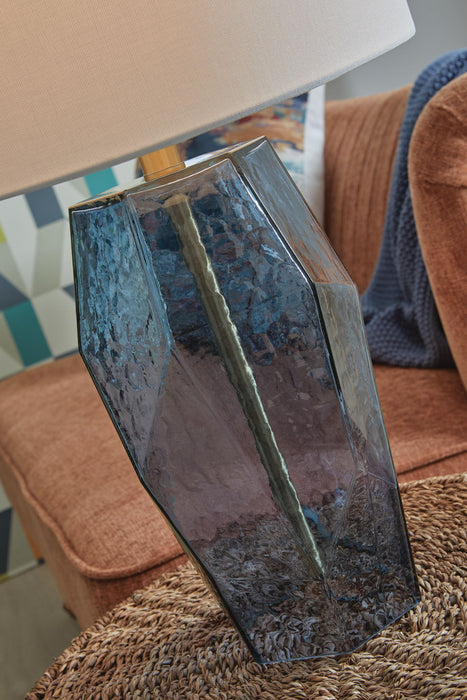 Tallow - Glass Table Lamp - Blue - Stylish Home Furniture