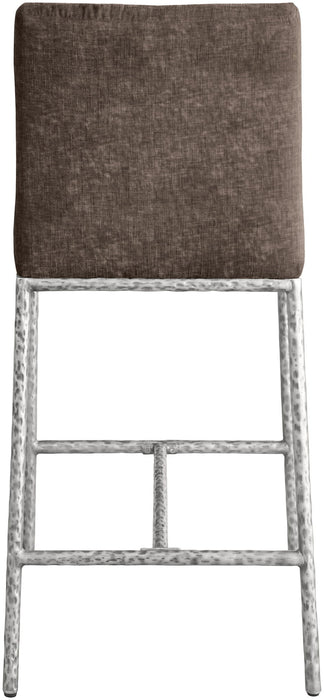 Reeves - Chenille Fabric Upholstered Counter Stool (Set of 2) - Silver Base