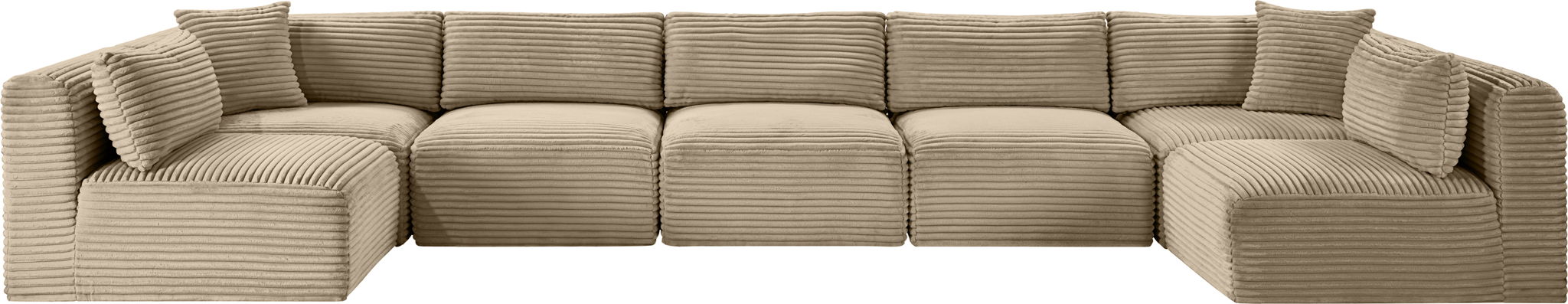 Shaggy - Fabric 7 Piece Modular U-Shaped Armless Sectional