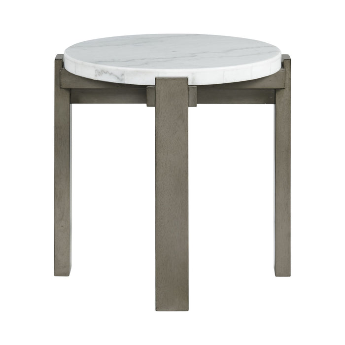 Rosamel - Round End Table - Gray - Stylish Home Furniture