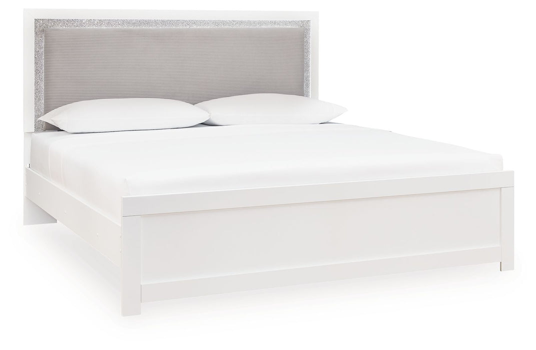 Maeling - King Upholstered Panel Bed - White - Stylish Home Furniture