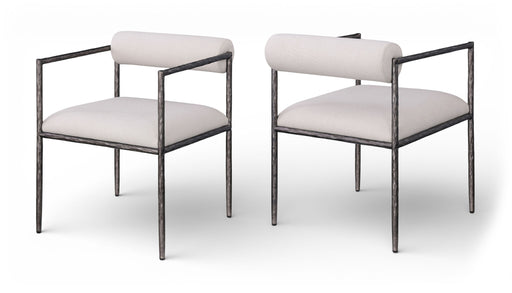 Axis - Linen Textured Beige Fabric Upholstered Dining Chair (Set of 2) - Stylish Home Furniture