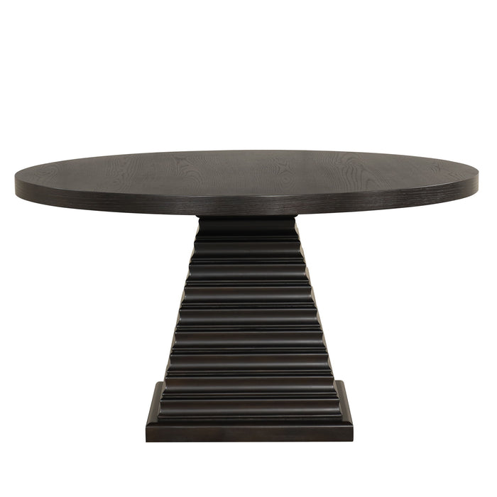 Plateau - 54" Round Dining Table - Top & Base - Dark Brown - Stylish Home Furniture