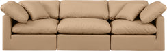 Indulge - Faux Leather 3 Piece Modular Sofa - Tan - Stylish Home Furniture