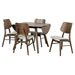 Oscar - Drop Leaf Dining Table With 4 Chairs - Walnut / Natural Cush - Stylish Home Furniture