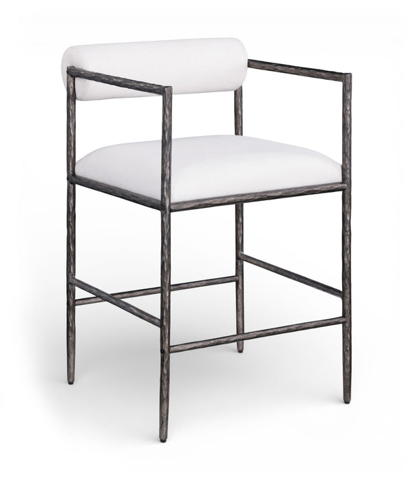 Axis - Linen Textured Cream Fabric Upholstered Counter Stool (Set of 2) - Stylish Home Furniture