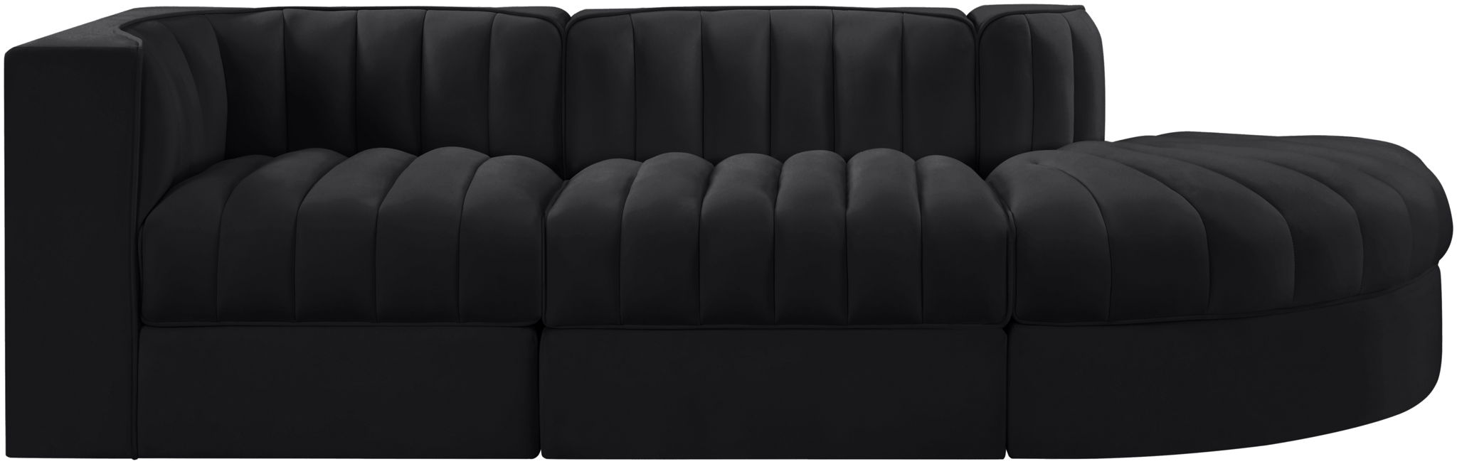 Rummi - Velvet Performance Fabric Upholstered 3 Piece Modular Sectional - Stylish Home Furniture