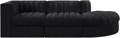 Rummi - Velvet Performance Fabric Upholstered 3 Piece Modular Sectional - Stylish Home Furniture