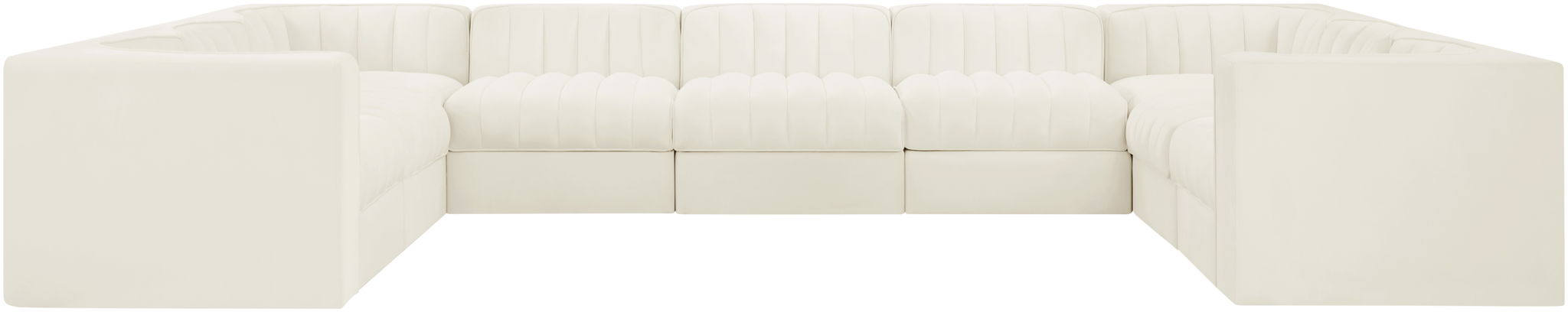 Rummi - Velvet Performance Fabric Upholstered 9 Piece Modular Sectional - Stylish Home Furniture