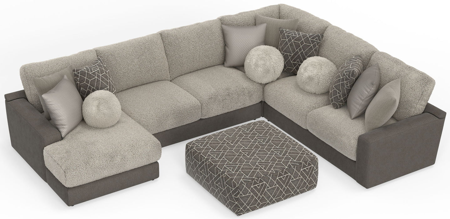 Canyon - 4 Piece Sectional With Cuddler Seat Cushions, Included Accent Pillows And Cocktail Ottoman (Left Side Facing Chaise) - Umber - Stylish Home Furniture