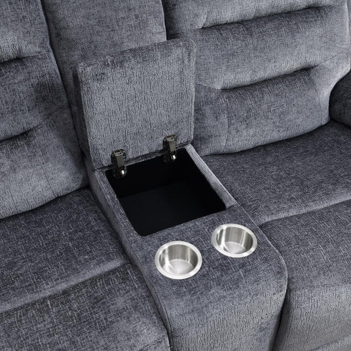 U152 - Motion Sofa With Drop Down - Gray