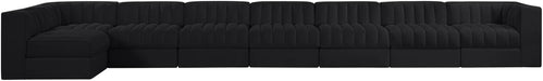 Rummi - Velvet Performance Fabric Upholstered 8 Piece Modular Sectional, L-Shaped (Right) - Stylish Home Furniture