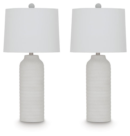 Vauville - Poly Table Lamp (Set of 2) - White - Stylish Home Furniture