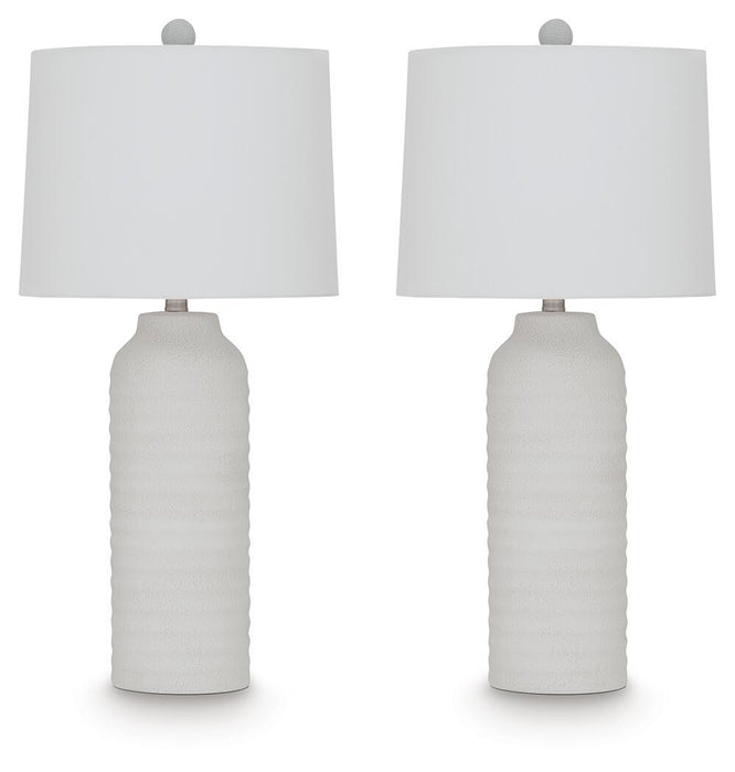 Vauville - Poly Table Lamp (Set of 2) - White - Stylish Home Furniture
