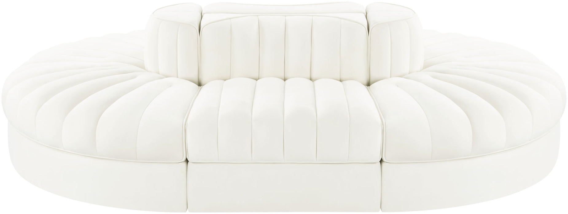 Rummi - Oval Velvet Performance Fabric Upholstered 6 Piece Modular Sectional - Stylish Home Furniture