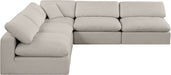 Comfy - 5 Piece Linen Modular Corner Armless Sectional - Stylish Home Furniture
