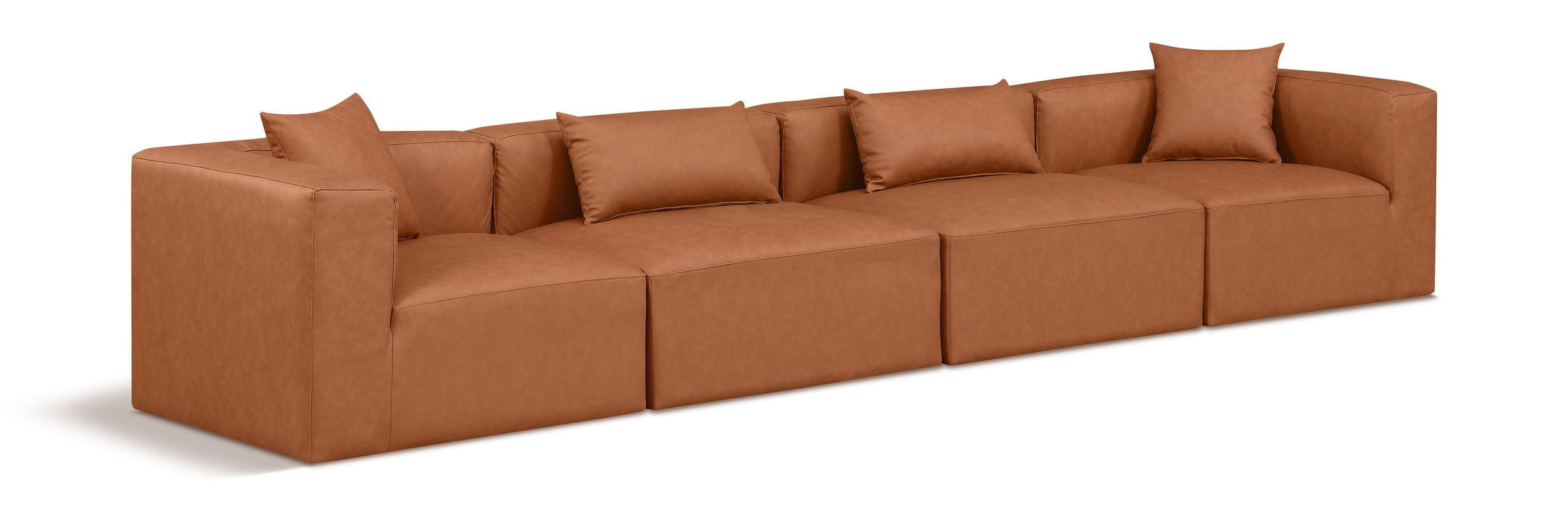 Cube - Modular 4 Piece Sofa - Cognac