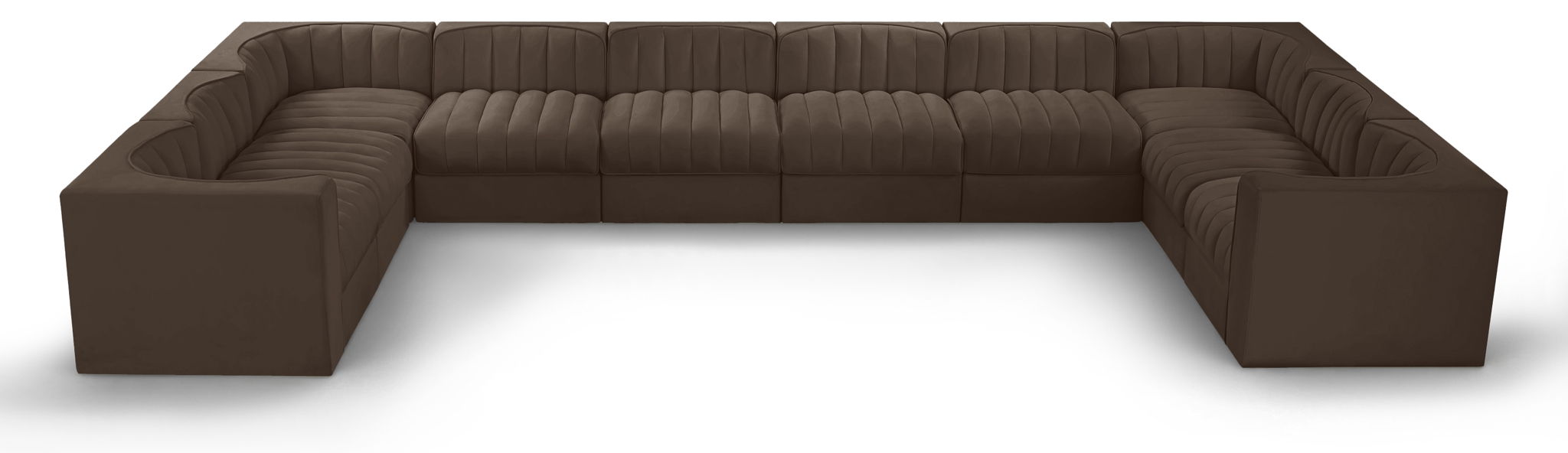Rummi - Velvet Performance Fabric Upholstered 10 Piece Modular Sectional - Stylish Home Furniture
