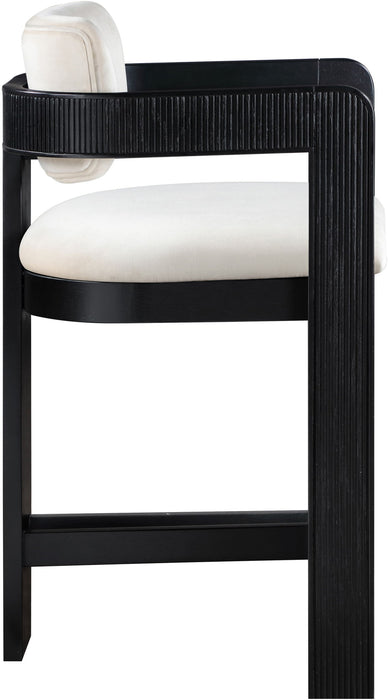 Sacha - Velvet Stool With Black Base