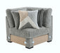 U282 - 6 Piece Setional With Right Chaise (1 LAF + 1 Wedge + 2 Armless Chair + 1 Console + 1 RAF Chaise) - Gray - Stylish Home Furniture