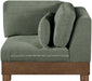 Turin - Chenille Fabric Upholstered Modular Corner Chair - Walnut Base - Stylish Home Furniture