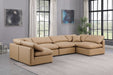 Indulge - Faux Leather 6 Piece Modular U-Shaped Sectional - Tan - Stylish Home Furniture