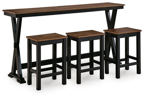 Wildenauer - Rectangular Dining Room Counter Table Set (Set of 4) - Brown / Black - Stylish Home Furniture
