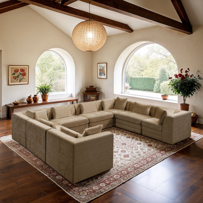 Stellar - 8 Piece Chenille Fabric Upholstered Modular Sectional