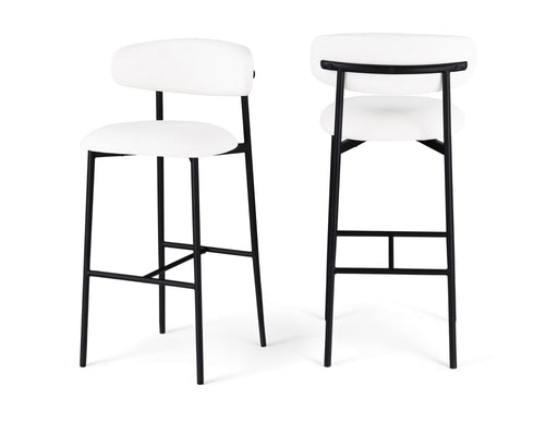 Lupita - Vegan Leather Upholstered Bar Stool With Matte Black Frame (Set of 2)