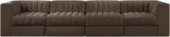 Rummi - Velvet Performance Fabric Upholstered 4 Piece Modular Sofa - Stylish Home Furniture