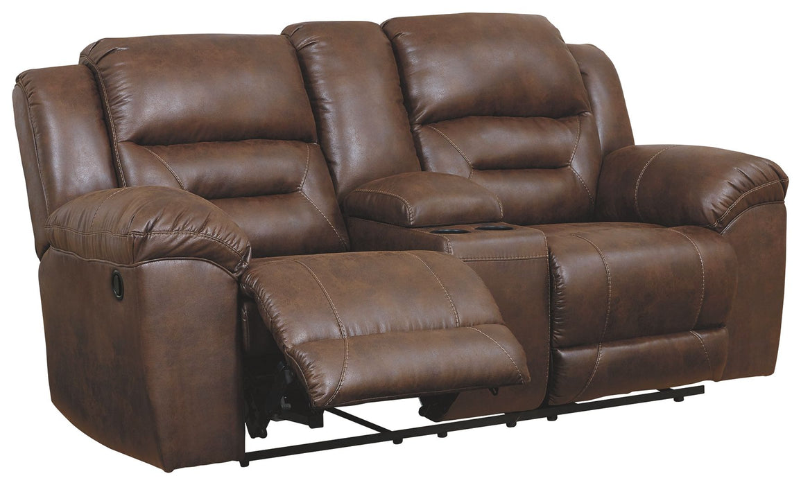 Stoneland - DBL Rec Loveseat w/Console - Chocolate