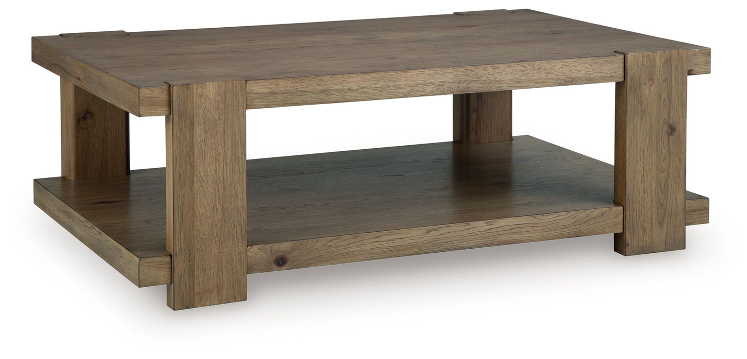 Flangren - Rectangular Cocktail Table - Light Brown - Stylish Home Furniture