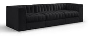 Rummi - Velvet Performance Fabric Upholstered 3 Piece Modular Sofa - Stylish Home Furniture