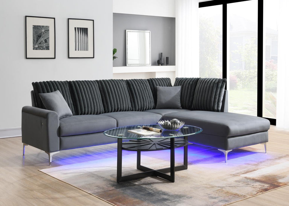 U381 - 2 Piece LED Sectional - Gray