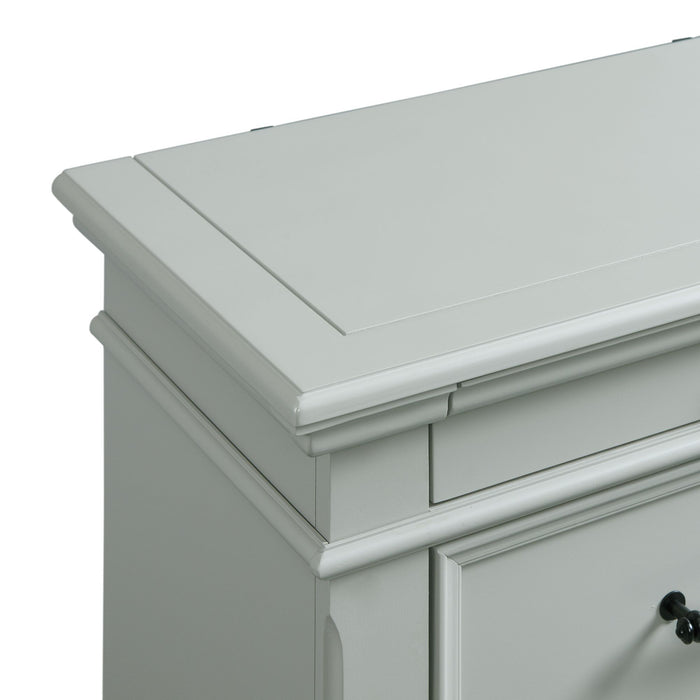 Slater - Nightstand With USB - Gray - Stylish Home Furniture