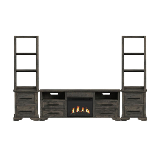 Park Ridge - 4 Piece Entertainment Unit With 71'' TV Console - Charcoal - Stylish Home Furniture