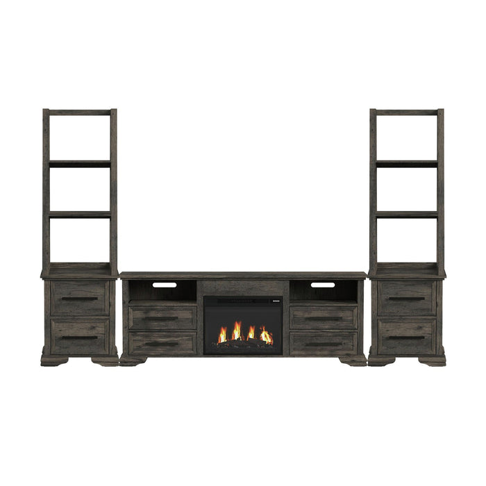 Park Ridge - 4 Piece Entertainment Unit With 71'' TV Console - Charcoal - Stylish Home Furniture