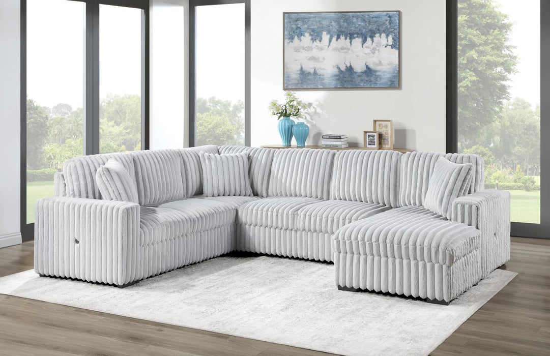 U299 - 3 Piece Sectional With USB - Gray