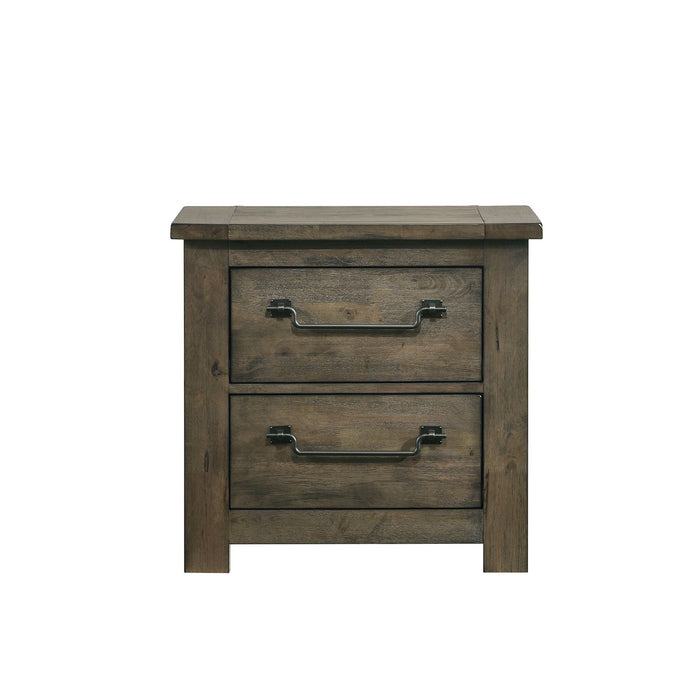 Maverick - Nightstand With USB - Gray - Stylish Home Furniture
